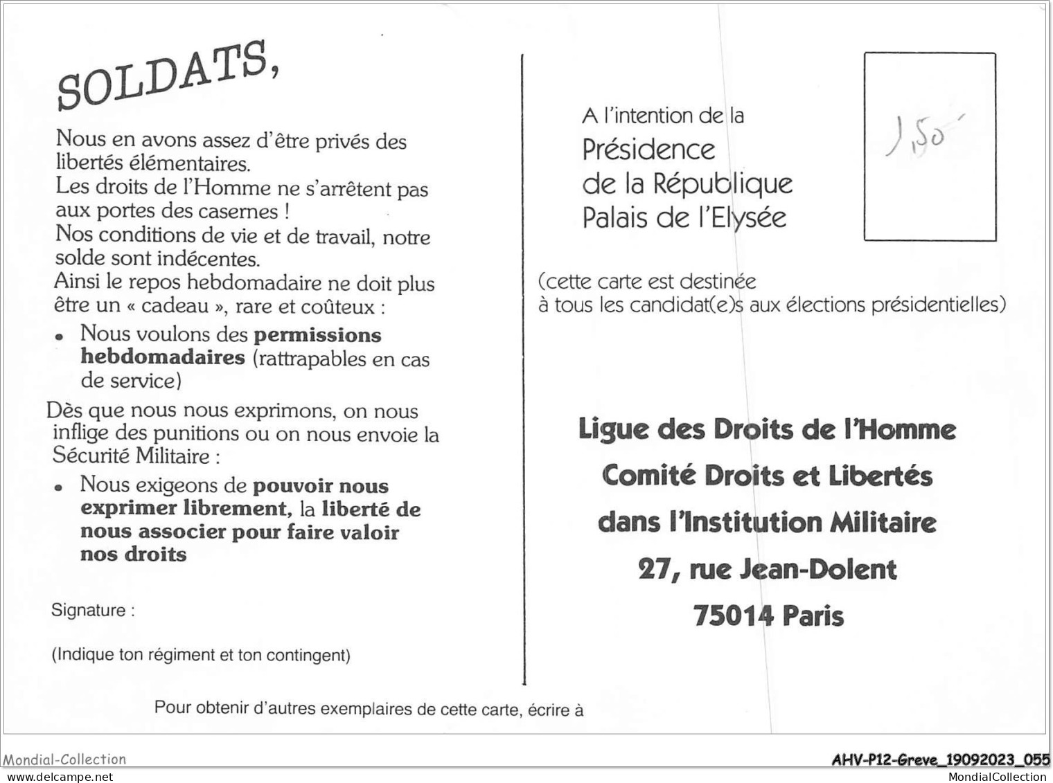 AHVP12-1045 - GREVE - Declaration Universelle Des Droits De L'homme  - Grèves