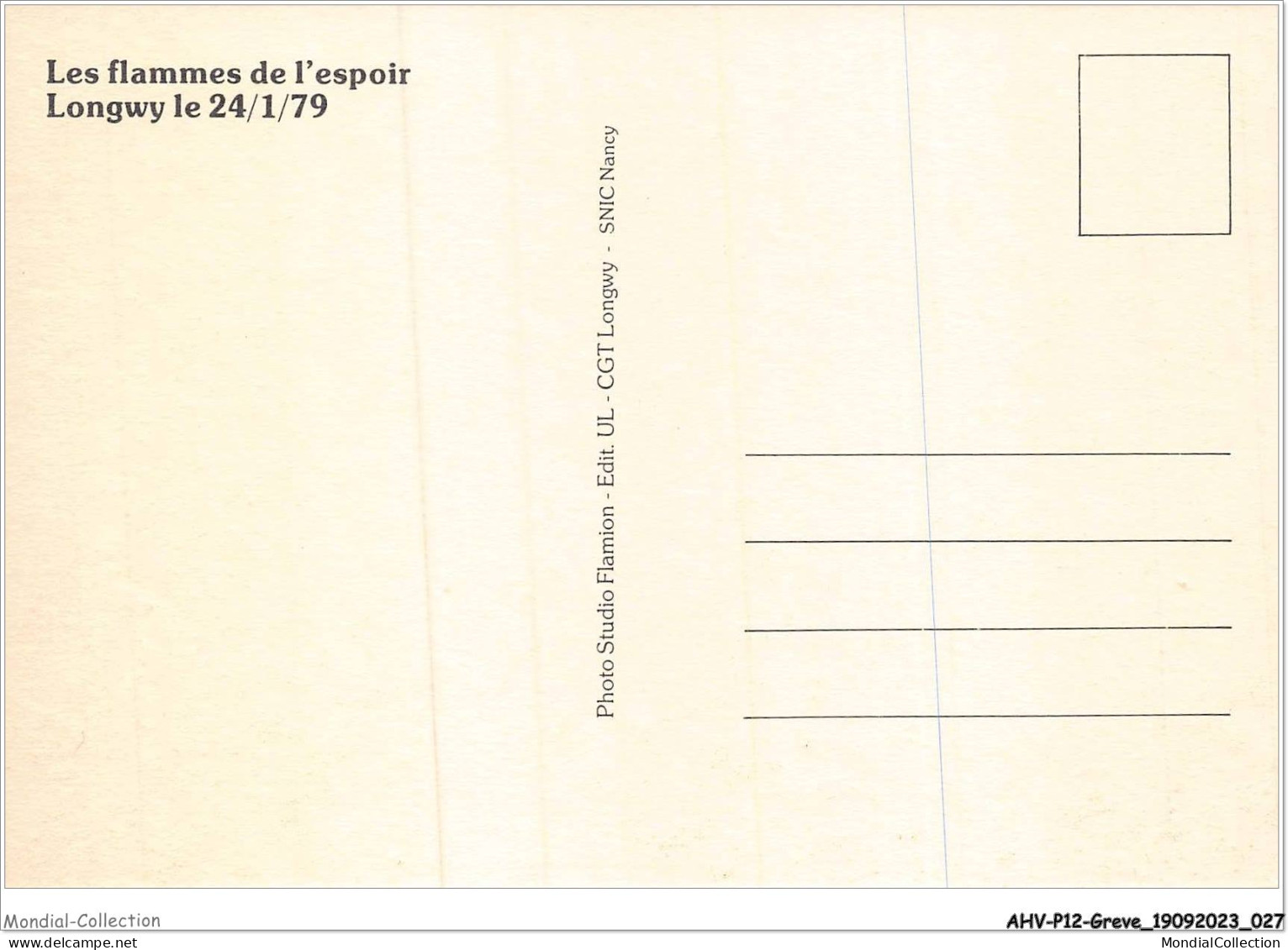 AHVP12-1031 - GREVE - Par Notre Lutte Longwy Siderurgie Vivra - 24 Janvier 1979 - Streiks