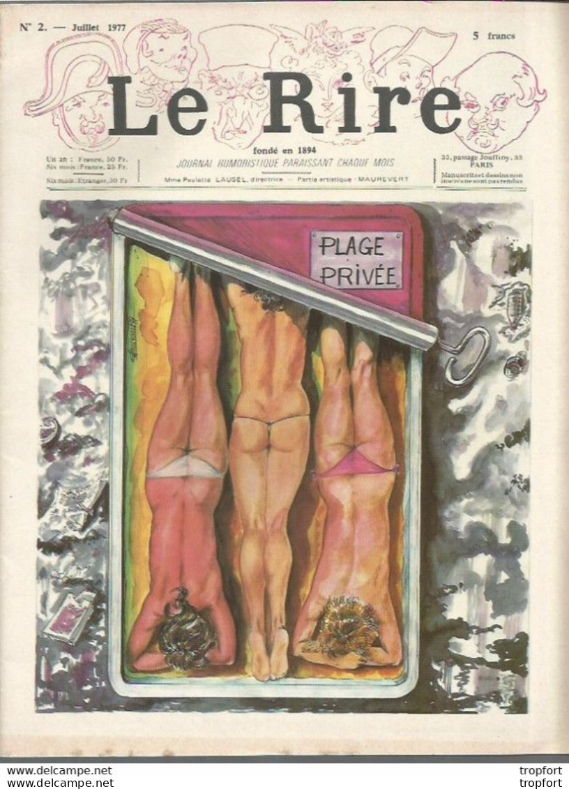 Old Newspaper BD Drawing Humor Sex Designer Revue LE RIRE 1977 Humour Sexe Albert DUBOUT Tino ROSSI - 1950 - Heute