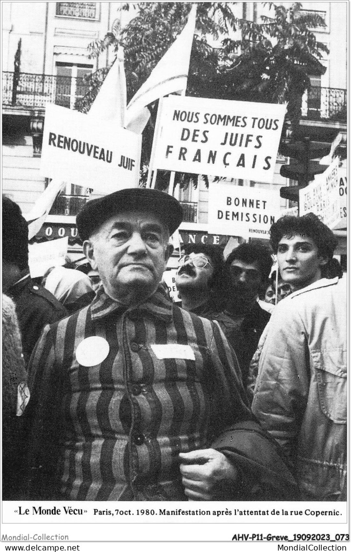 AHVP11-0976 - GREVE - Paris 7 Octobre 1980 - Manifestation Pour L'attentat De La Rue Copernic  - Sciopero