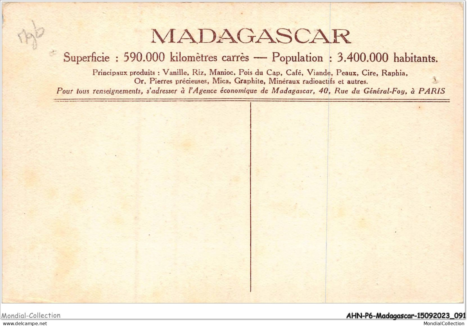 AHNP6-0671 - AFRIQUE - MADAGASCAR - TANANARIVE - Les 4 Chemins  - Madagaskar