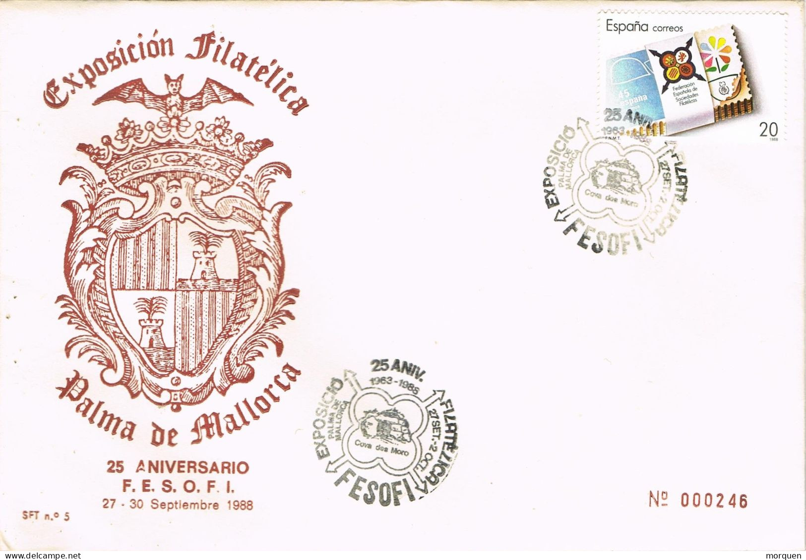 54929. Carta PALMA De MALLORCA (Baleares) 1988. Exposicion FESOFI 25 Aniversario - Covers & Documents