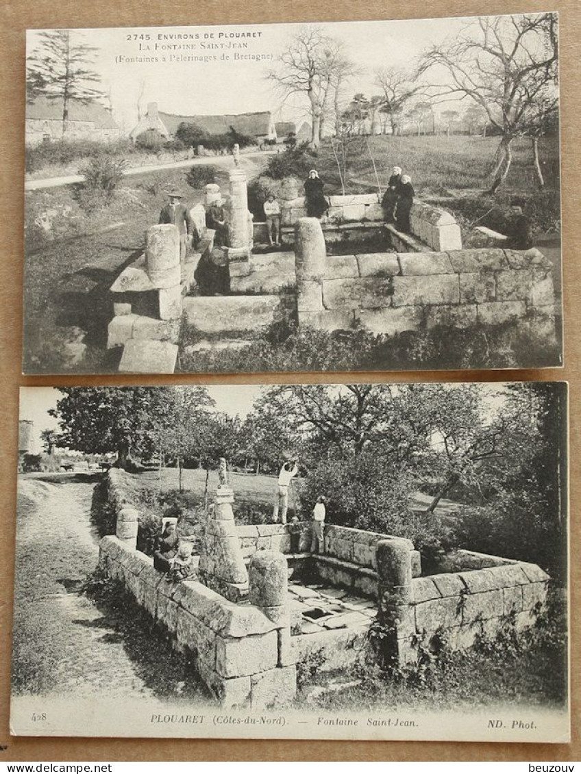 2 CPA - PLOUARET La Fontaine Saint-Jean ( Fontaines De Pèlerinages De Bretagne ) - Plouaret