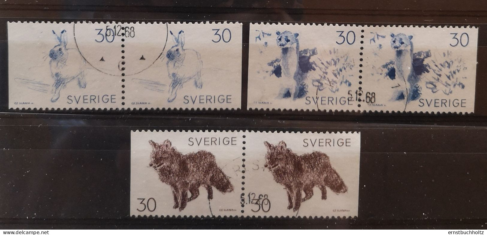 Schweden 1968 Nur Die Säuger Aus Booklet Mi C20° Gest - Oblitérés