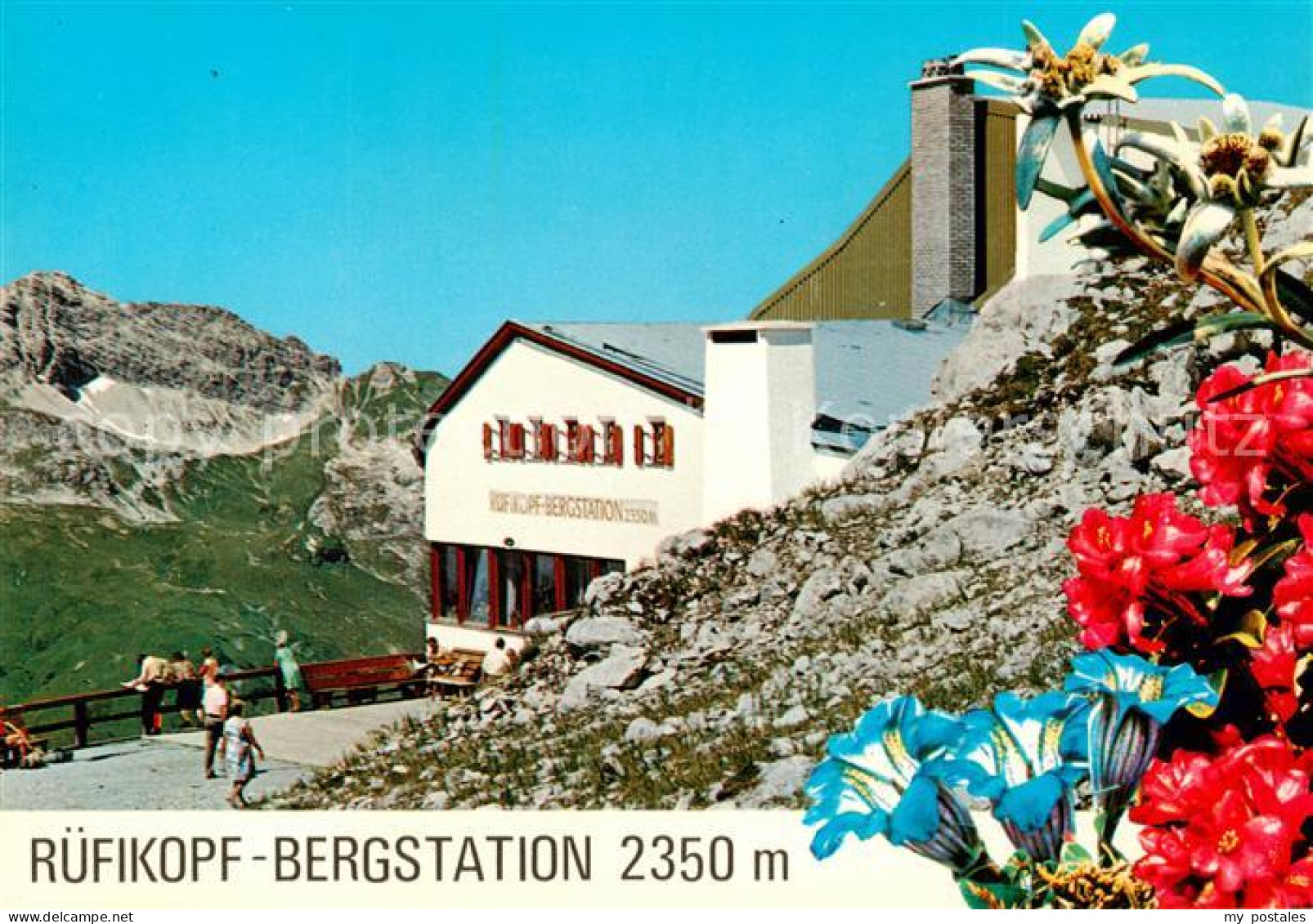 73791235 Lech Vorarlberg Ruefikopf Bergstation Panorama Restaurant Alpenflora Le - Sonstige & Ohne Zuordnung