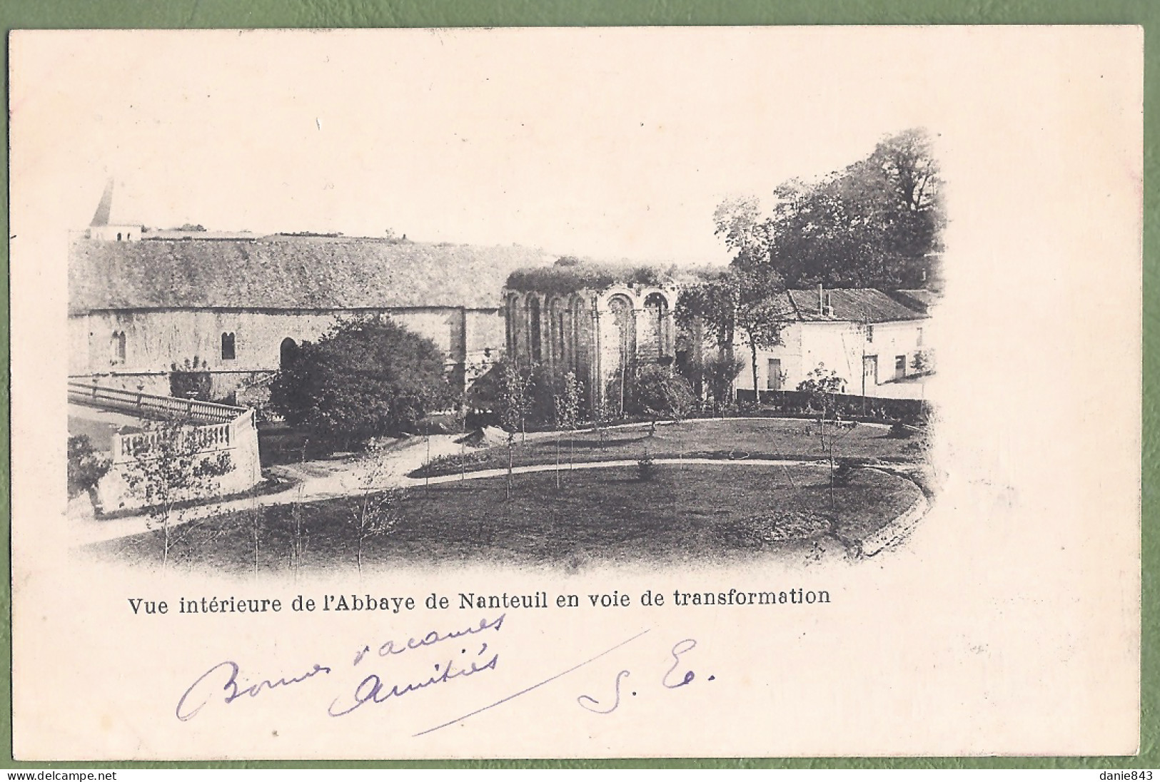 CPA  Dos Précurseur - CHARENTE - INTÉRIEUR DE  L'ABBAYE DE NANTEUIL EN VOIE DE TRANSFORMATION - Sonstige & Ohne Zuordnung