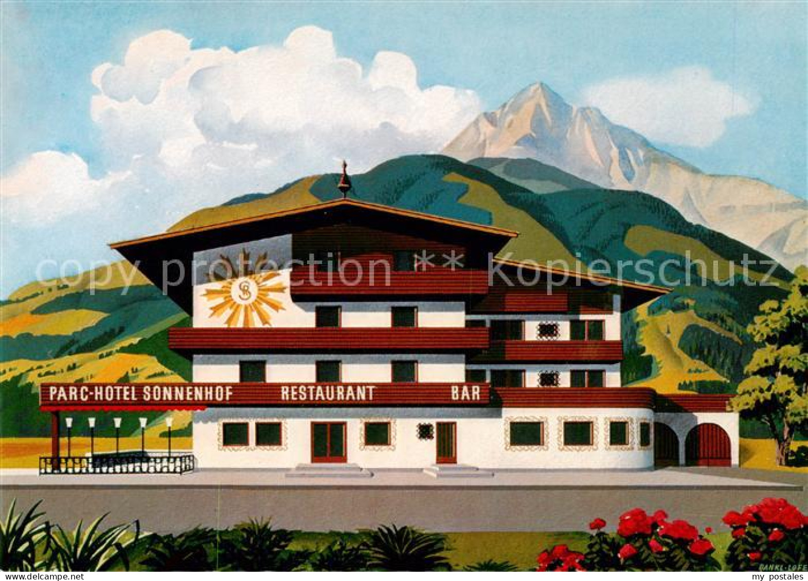 73791179 St Johann Tirol Parc Hotel Sonnenhof Illustration Kuenstlerkarte St Joh - Other & Unclassified