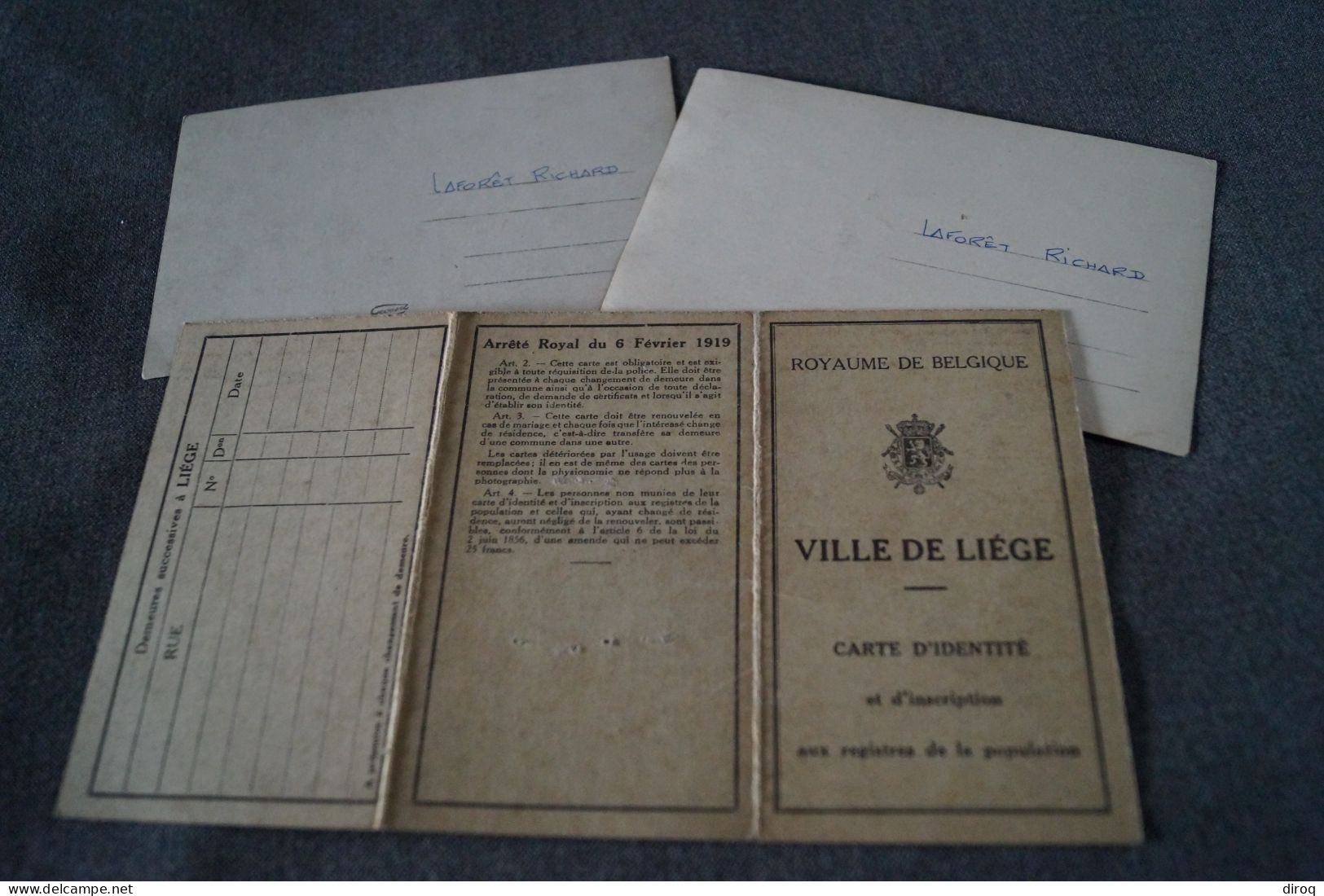 Anciens Document 1942 + Photo , Laforet Richard, Militaria,guerre 40-45,original Pour Collection - Documenti Storici