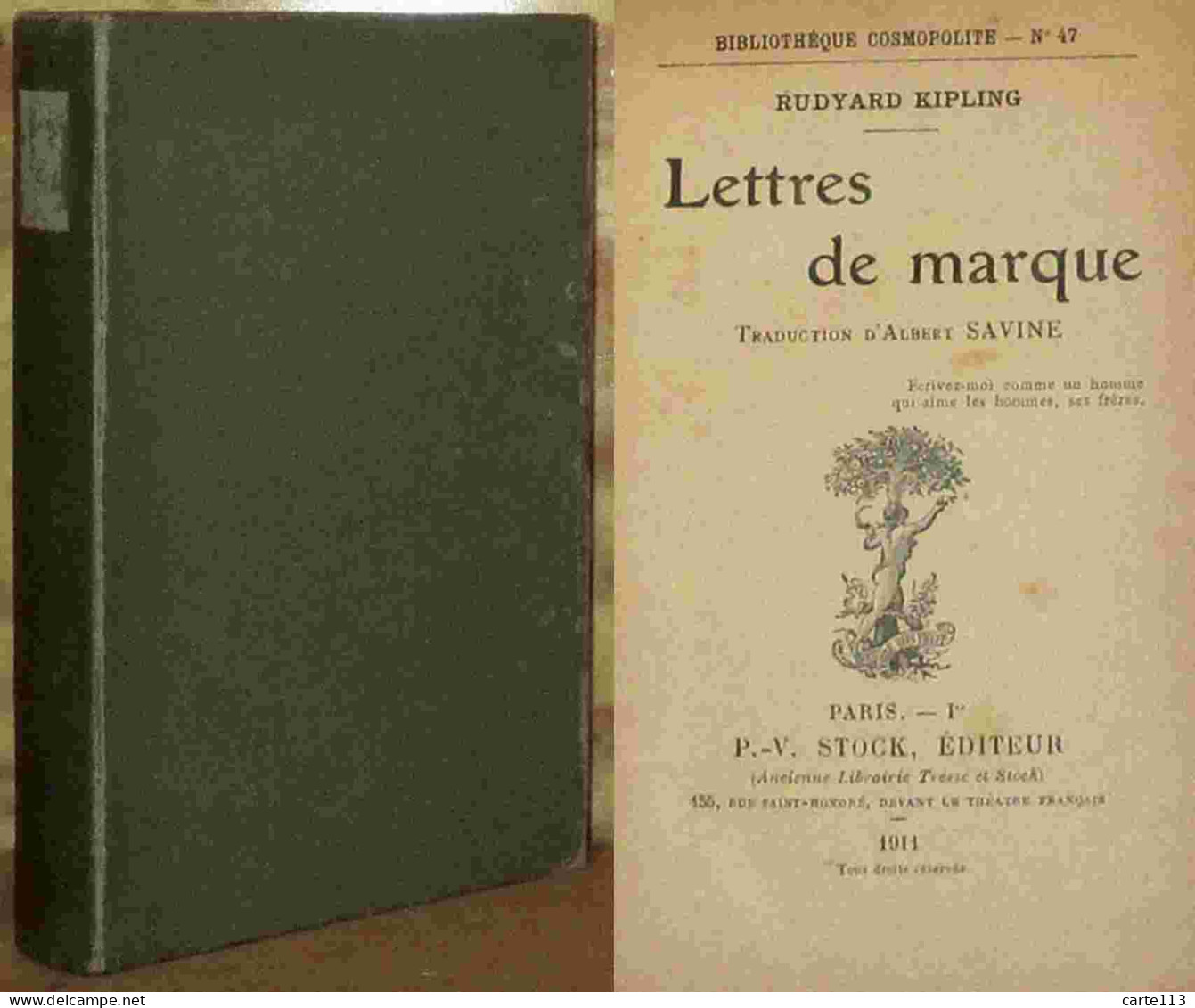 KIPLING Rudyard - LETTRES DE MARQUE - 1901-1940