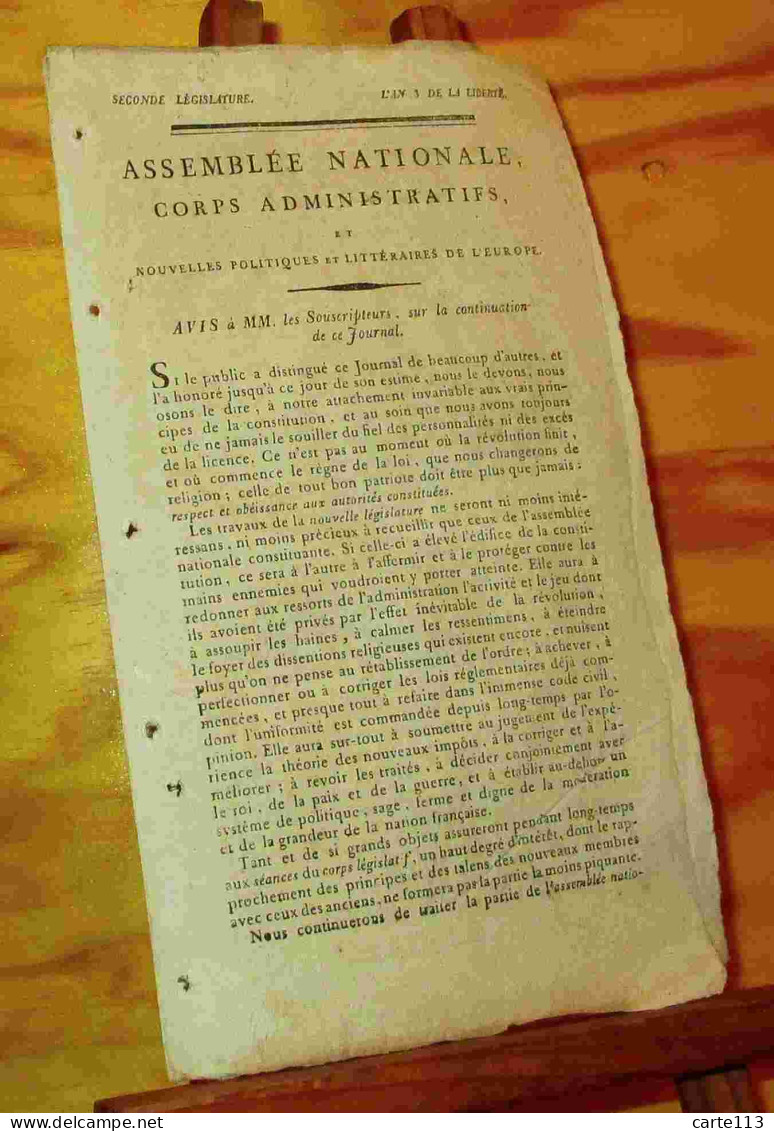 PERLET  C.F. - ASSEMBLEE NATIONALE, CORPS ADMINISTRATIFS ET NOUVELLES POLITIQUES ET - 1701-1800