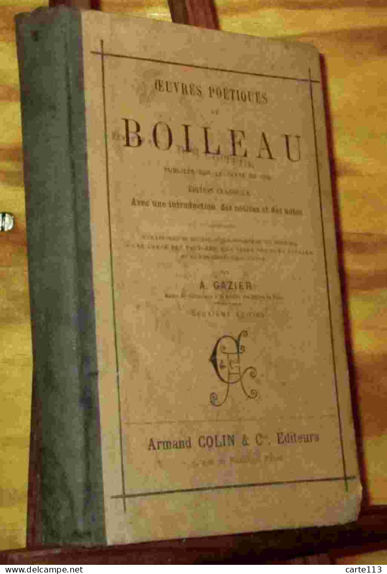 BOILEAU-DESPREAUX Nicolas - OEUVRES POETIQUES - 1801-1900