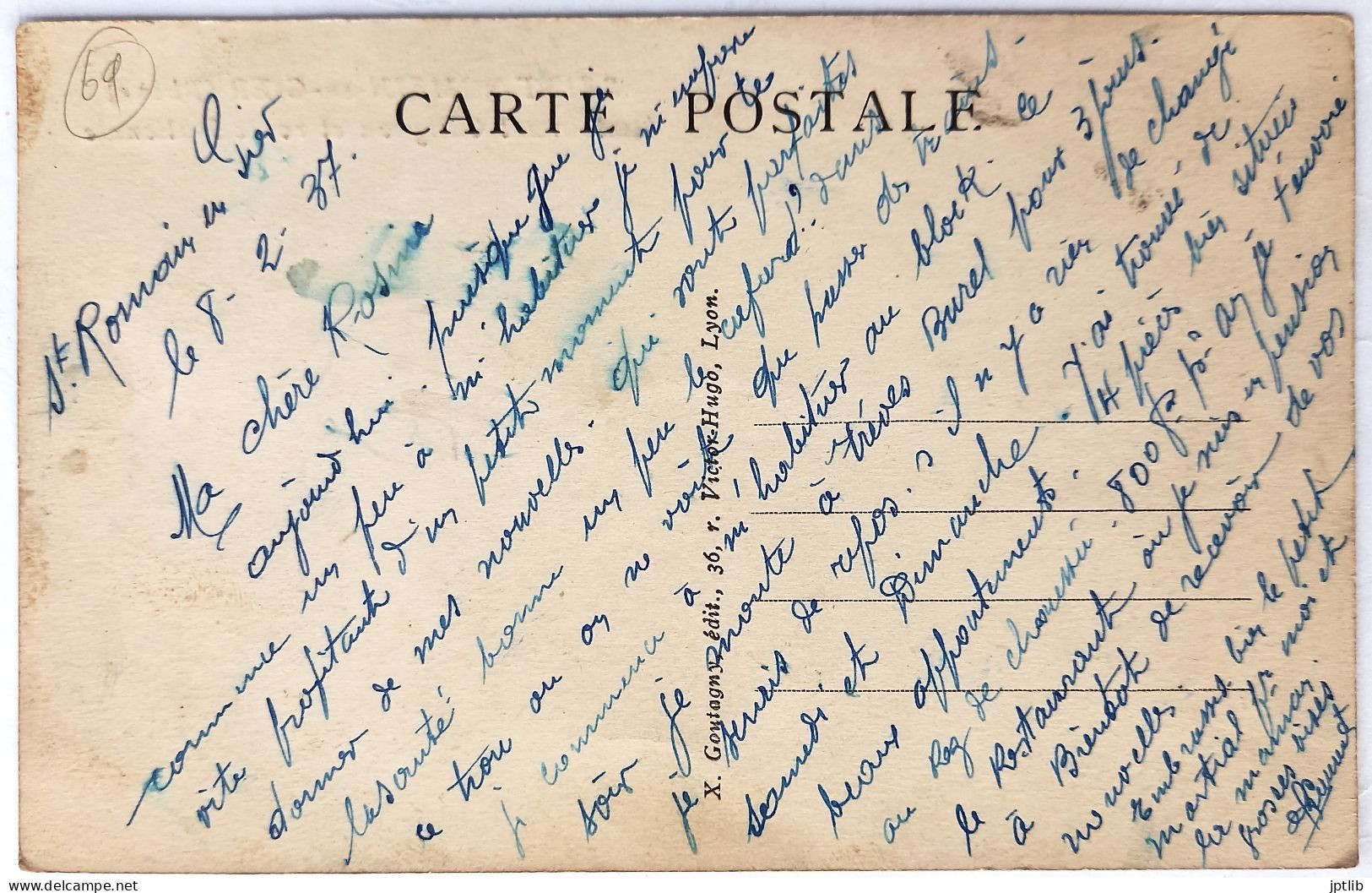 CPA Carte Postale / 69 Rhône, St Ou Saint-Romain-en-Gier / X. Goutagny, édit. / Restaurant Catignon Et Route Nationale. - Autres & Non Classés
