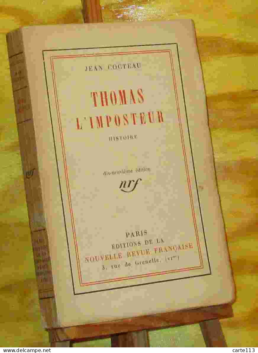COCTEAU Jean - THOMAS L'IMPOSTEUR - 1901-1940