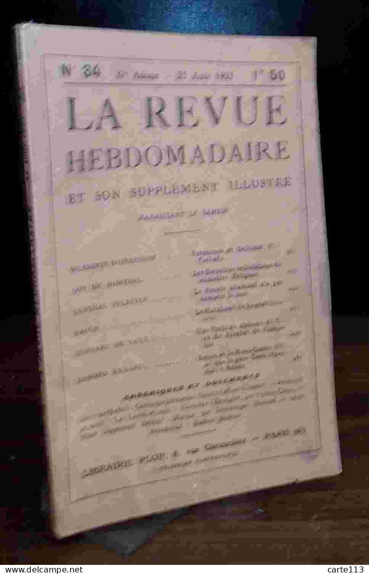 LE GRIX Francois - LA REVUE HEDOMADAIRE - NUMERO 34 - 25 AOUT 1923 - 1901-1940