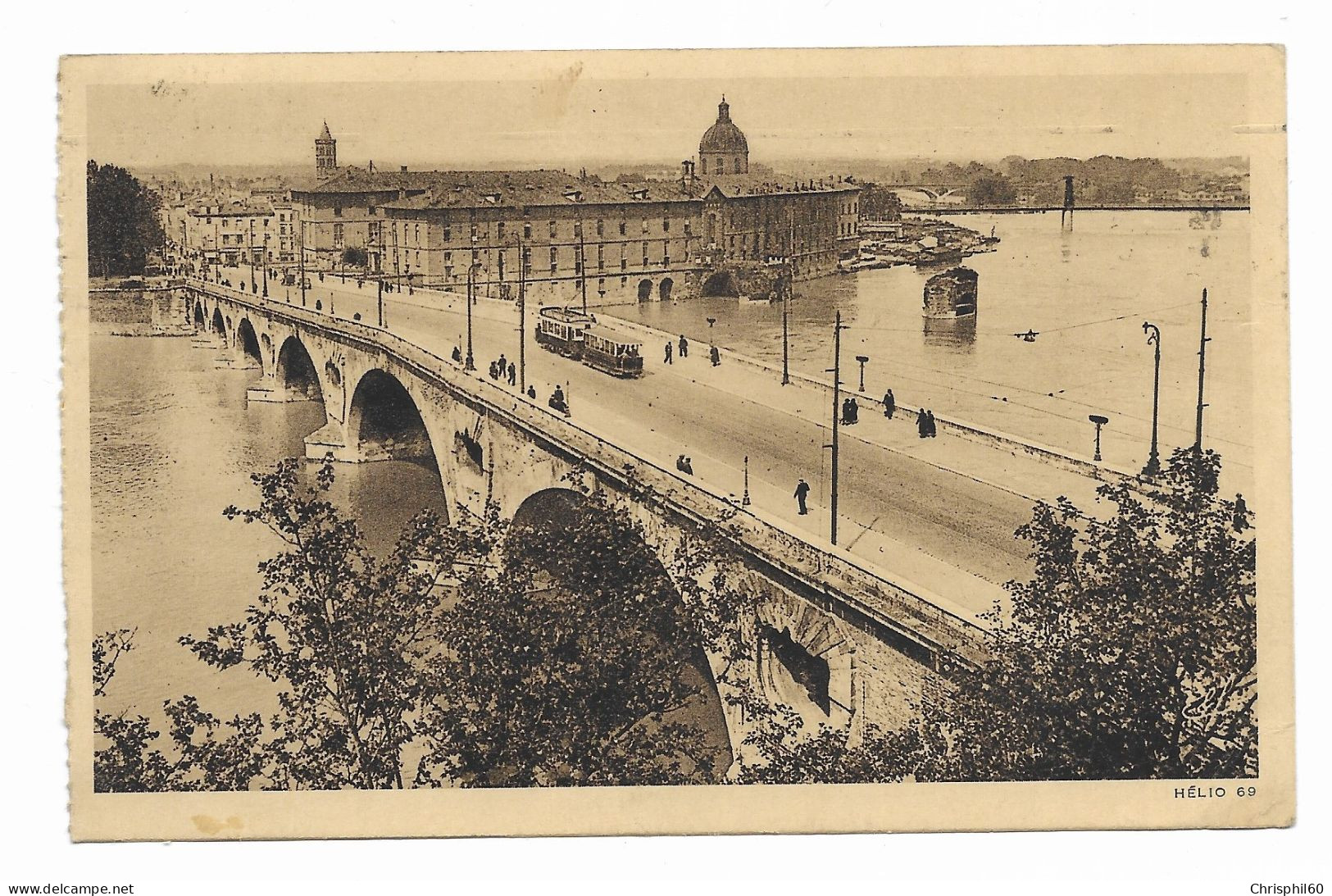 CPA - TOULOUSE - Vue Plongeante Sur Le Pont Neuf Et L'Hôtel Dieu - - Toulouse