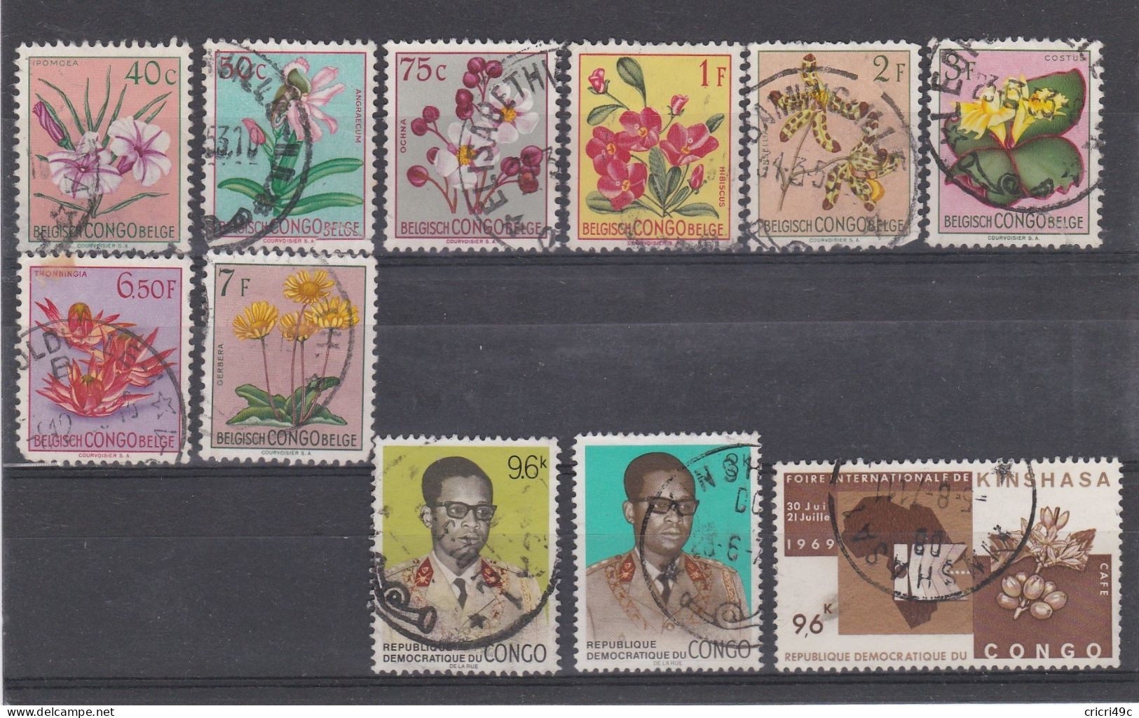 Congo Belge 1 Lot De 11 Timbres Oblitérés - Used Stamps