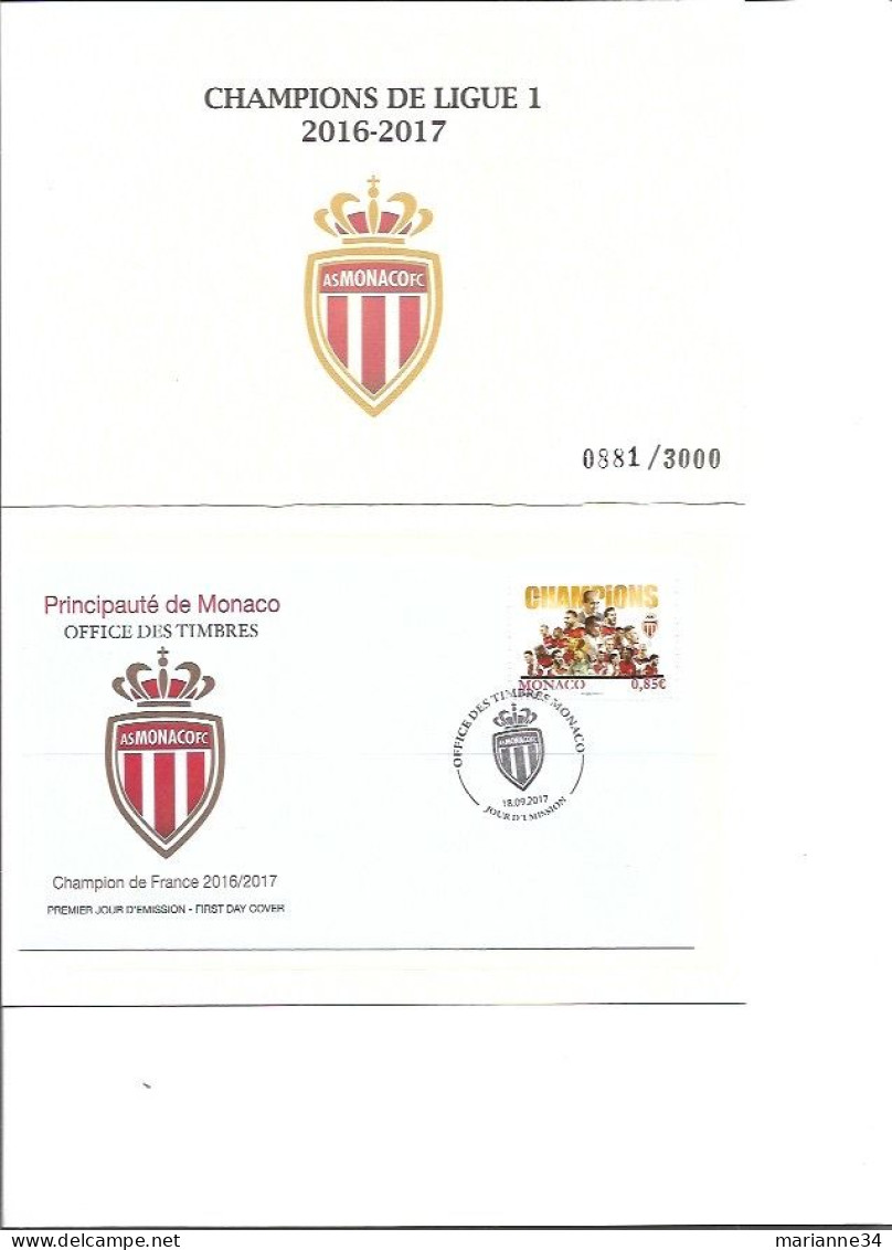 Monaco- FDC- 2017- Champions De Ligue 1 2016-2017 - FDC