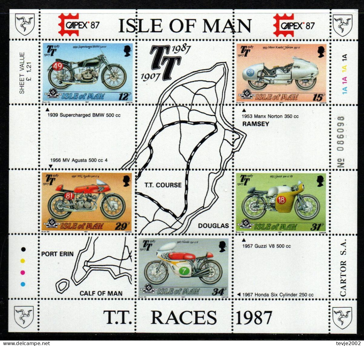 Isle Of Man 1987 - Mi.Nr. Block 9 - Postfrisch MNH - Motorbikes