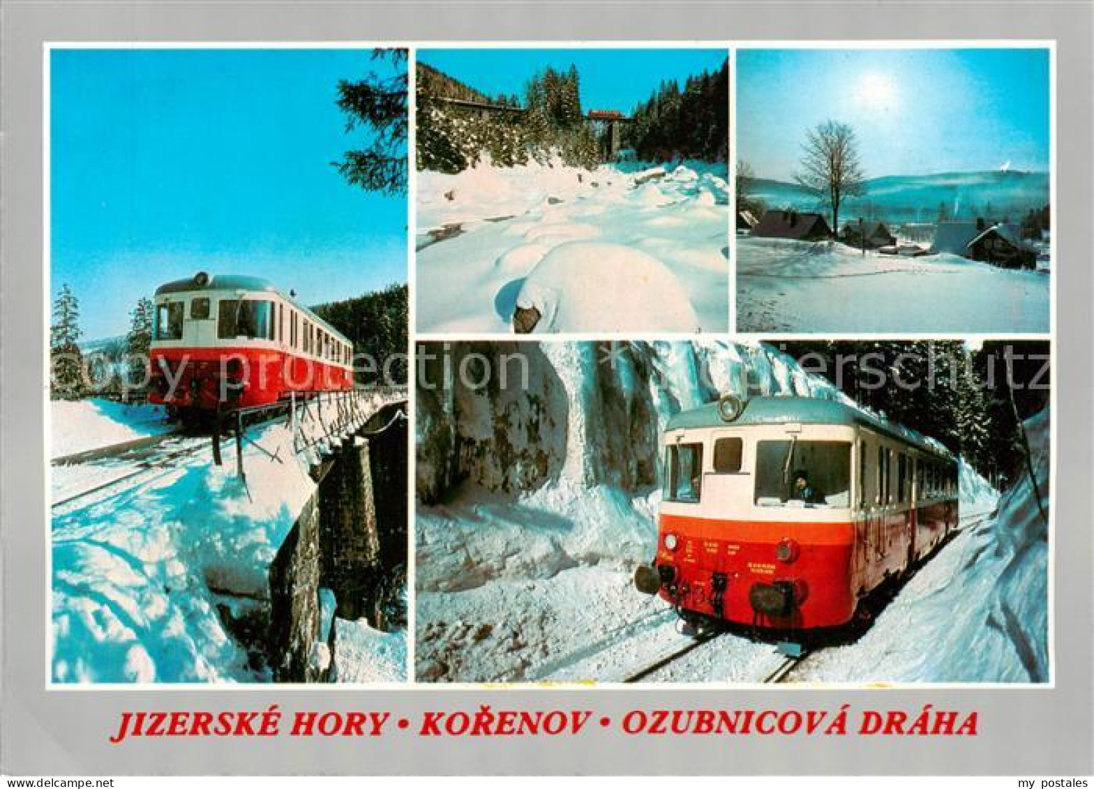 73791095 Korenov CZ Ozubnicova Draha Jizerske Hory Zahnradbahn Winterpanorama Ri - Czech Republic