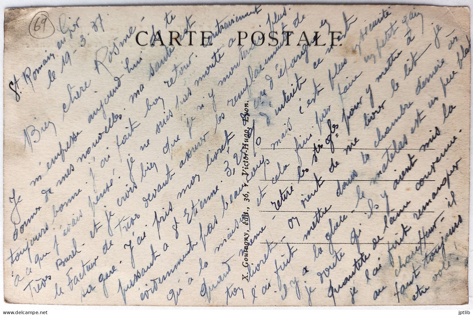 CPA Carte Postale / 69 Rhône, St Ou Saint-Romain-en-Gier / X. Goutagny, édit. / Restaurant Catignon Et Route Nationale. - Autres & Non Classés