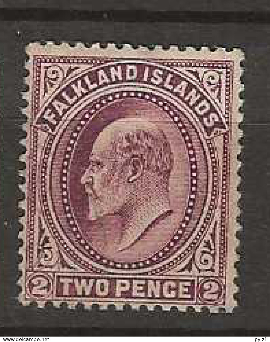 1904 MNG Falkland Islands Mi 19a SG 51 Reddish Purple - Falkland Islands