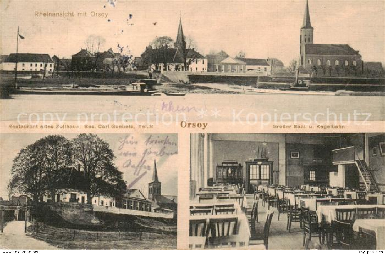 73790962 Orsoy Rhein Rheinansicht M. Orsoy - Restaurant Altes Zollhaus Innen- U. - Rheinsberg