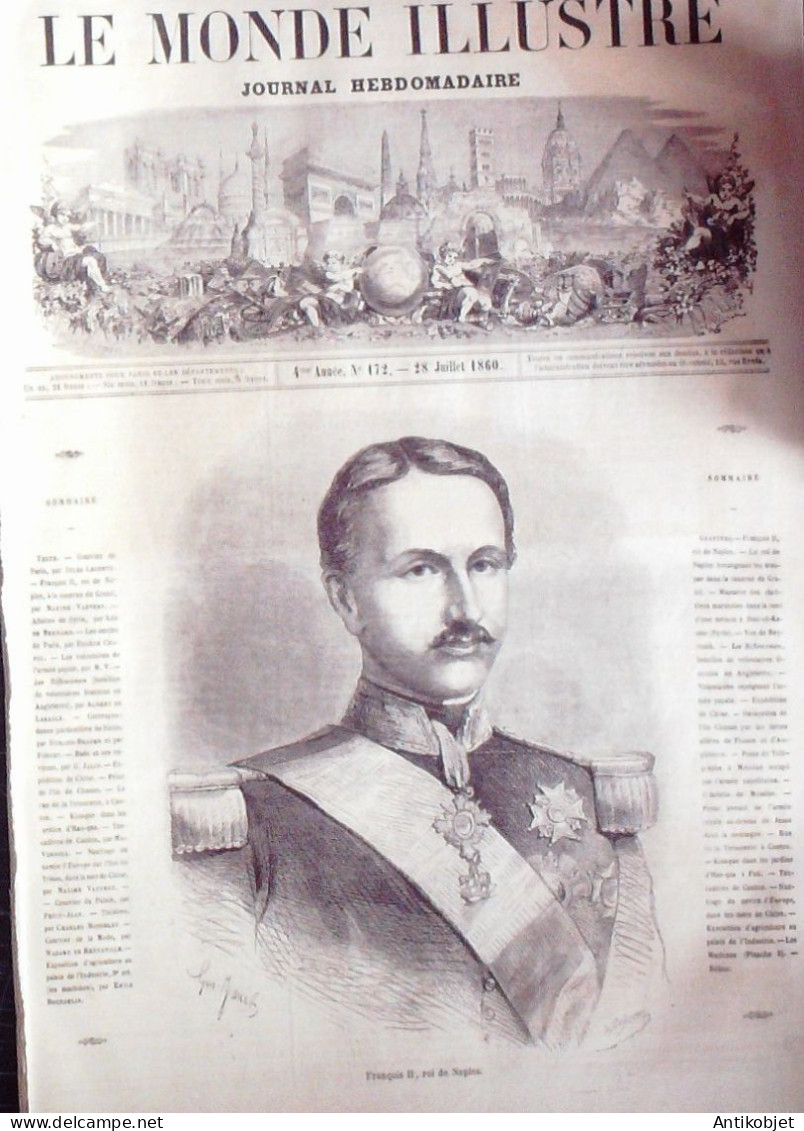 Le Monde Illustré 1860 N°172 Chine Canton Chusan Hao-qua Civita Italie Vecchia Messine Beyrouth - 1850 - 1899