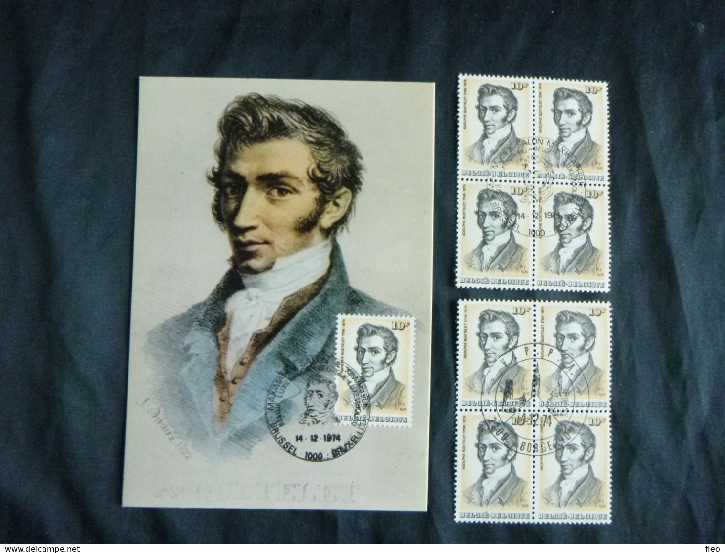 1974 1742 FDC Carte Maximum Cachet/stempel Brus/& Timbres MNH Met 1édag   "Adolphe Quetelet " - 1971-1980