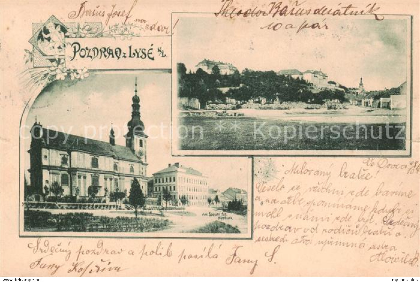 73790897 Lysa  Nad Labem Lissa Elbe CZ Teilansichten M. Kirche  - Tschechische Republik