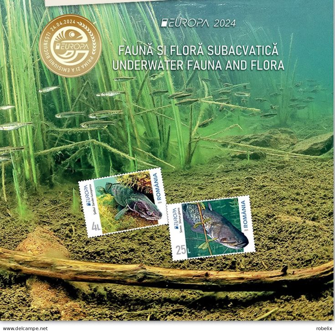 ROMANIA 2024 - Europa CEPT - Underwater Fauna & Flora  Philatelic Folder With Imperforated Souvenir Sheet MNH - 2024