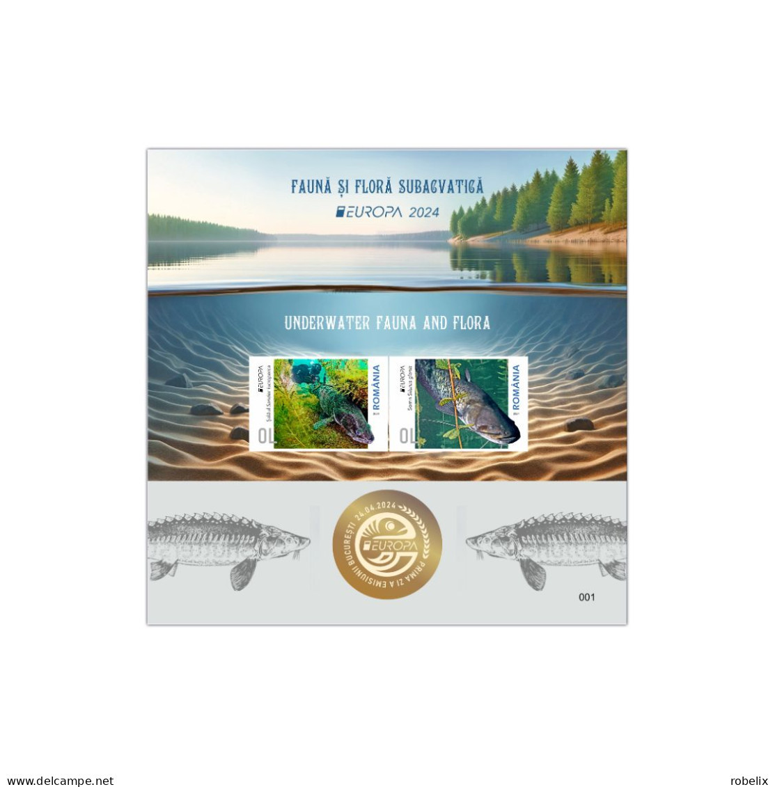 ROMANIA 2024 - Europa CEPT - Underwater Fauna & Flora  Philatelic Folder With Imperforated Souvenir Sheet MNH - 2024