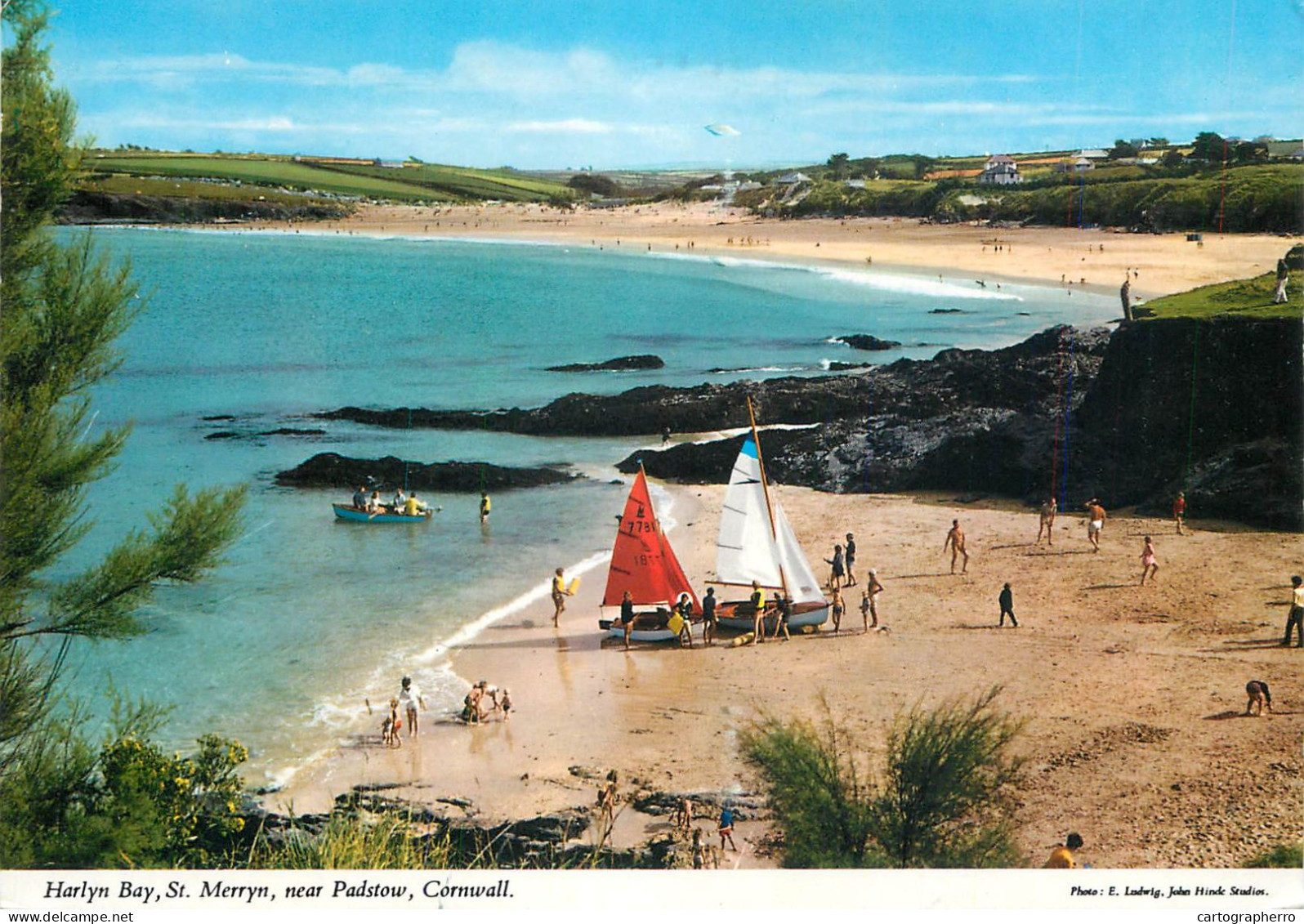 Navigation Sailing Vessels & Boats Themed Postcard Harlyn Bay St. Merryn Padstow Cornwall - Sailing Vessels