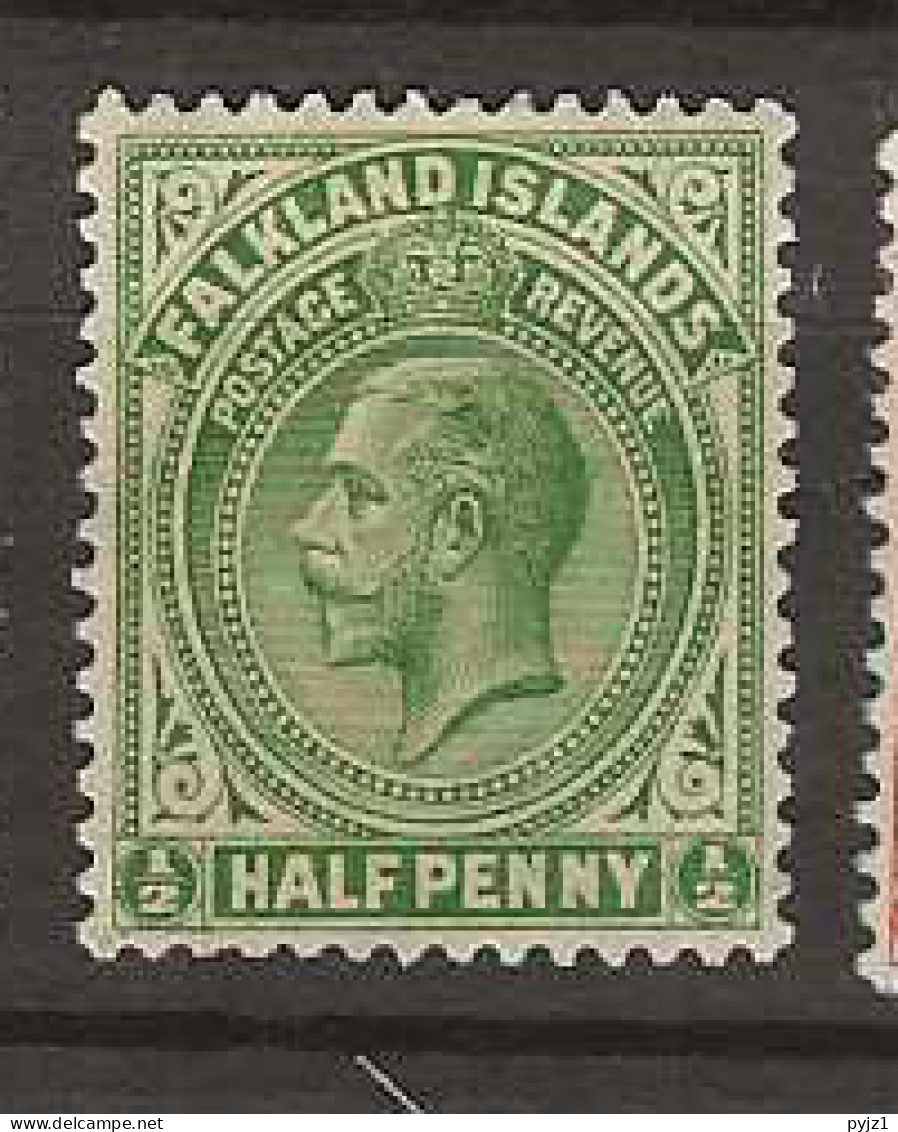 1921 MNG Falkland Islands Mi 39 Wmk Script CA - Falkland Islands