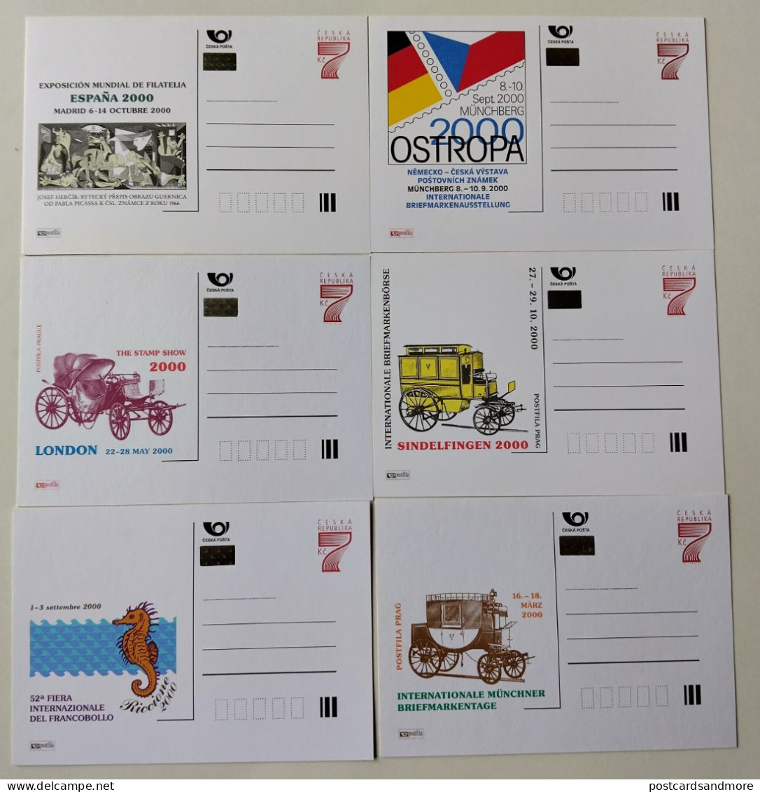 Czech Republic Lot Of 87 Unused Postal Stationery Cards 1994-2003 - Cartes Postales
