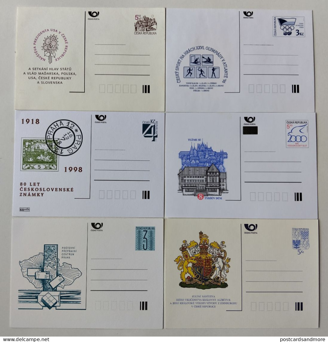 Czech Republic Lot Of 87 Unused Postal Stationery Cards 1994-2003 - Cartes Postales