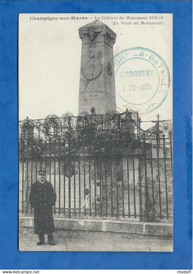 CPA - 51 - Champigny-sur-Marne - La Colonne Du Monument 1870-71 - Animée - Non Circulée - Champigny