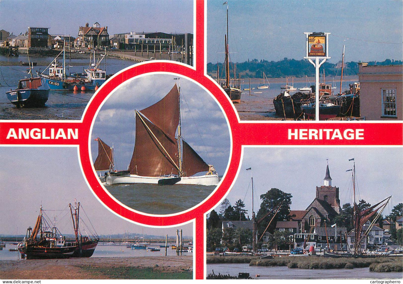 Navigation Sailing Vessels & Boats Themed Postcard Anglian Heritage - Segelboote