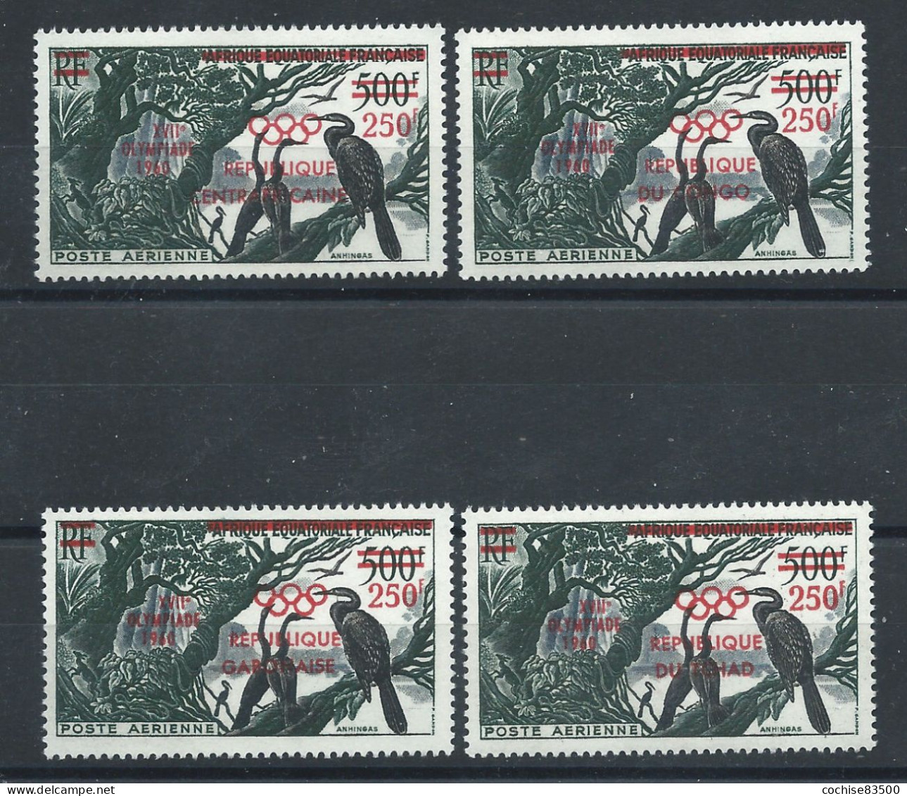 G. Série Coloniale A.E.F PA N°53** (MNH) Surchargé 1960 - J.O De Rome (4 Pays) - Ete 1960: Rome