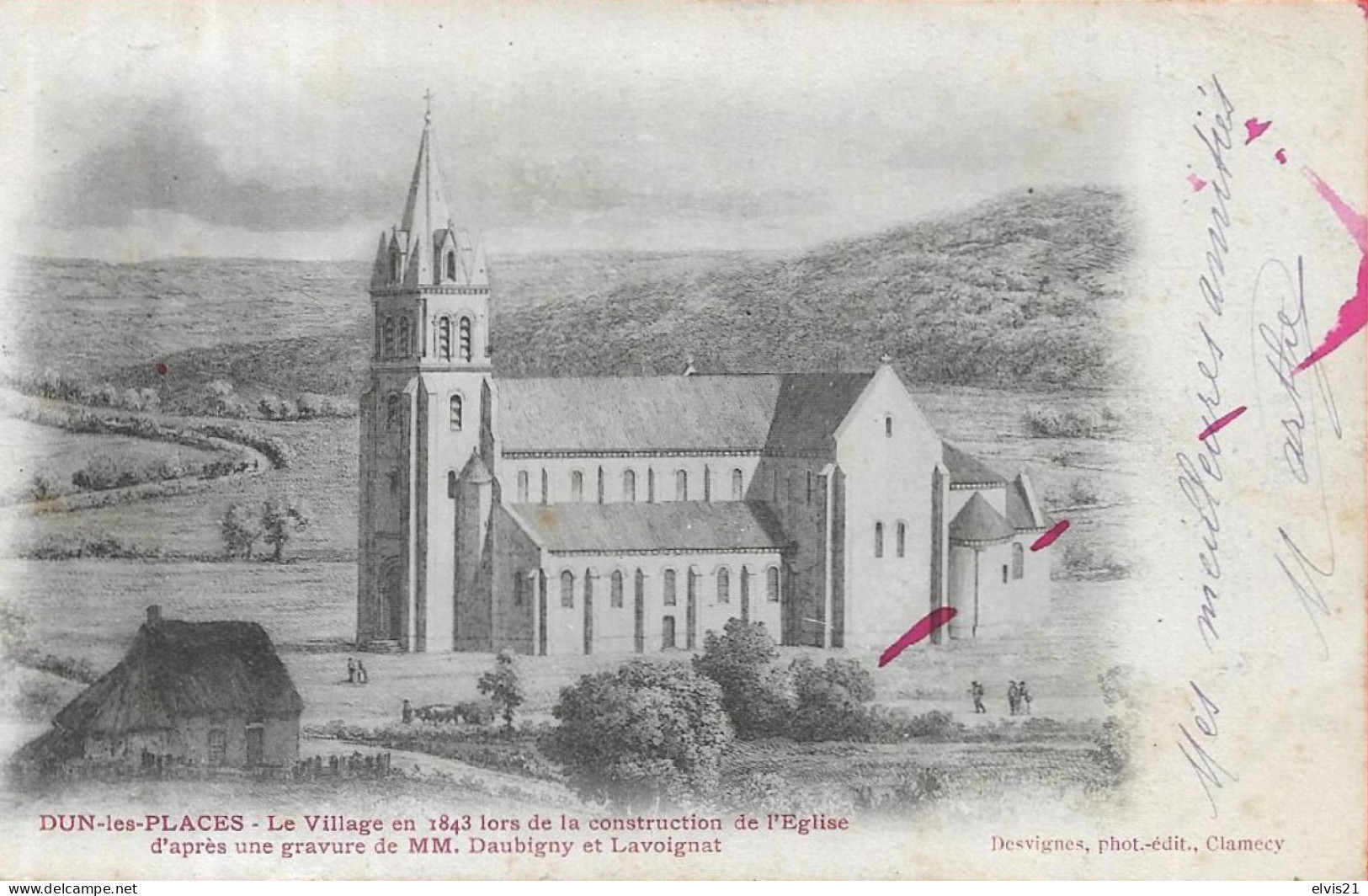 DUN LES PLACES Le Village En 1843 - Sonstige & Ohne Zuordnung