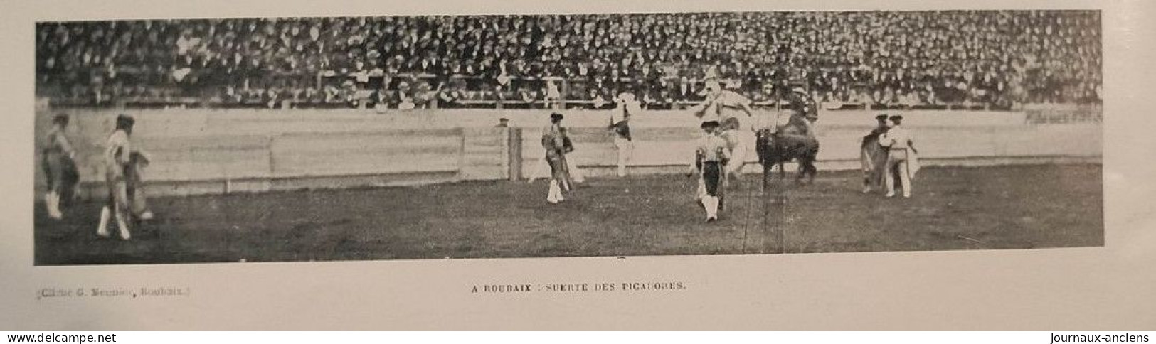 1899 LES COURSES DE TAUREAUX EN FRANCE - AU VÉLODROME DE ROUBAIX - Revue Sportive " LA VIE AU GRAND AIR " - Riviste - Ante 1900