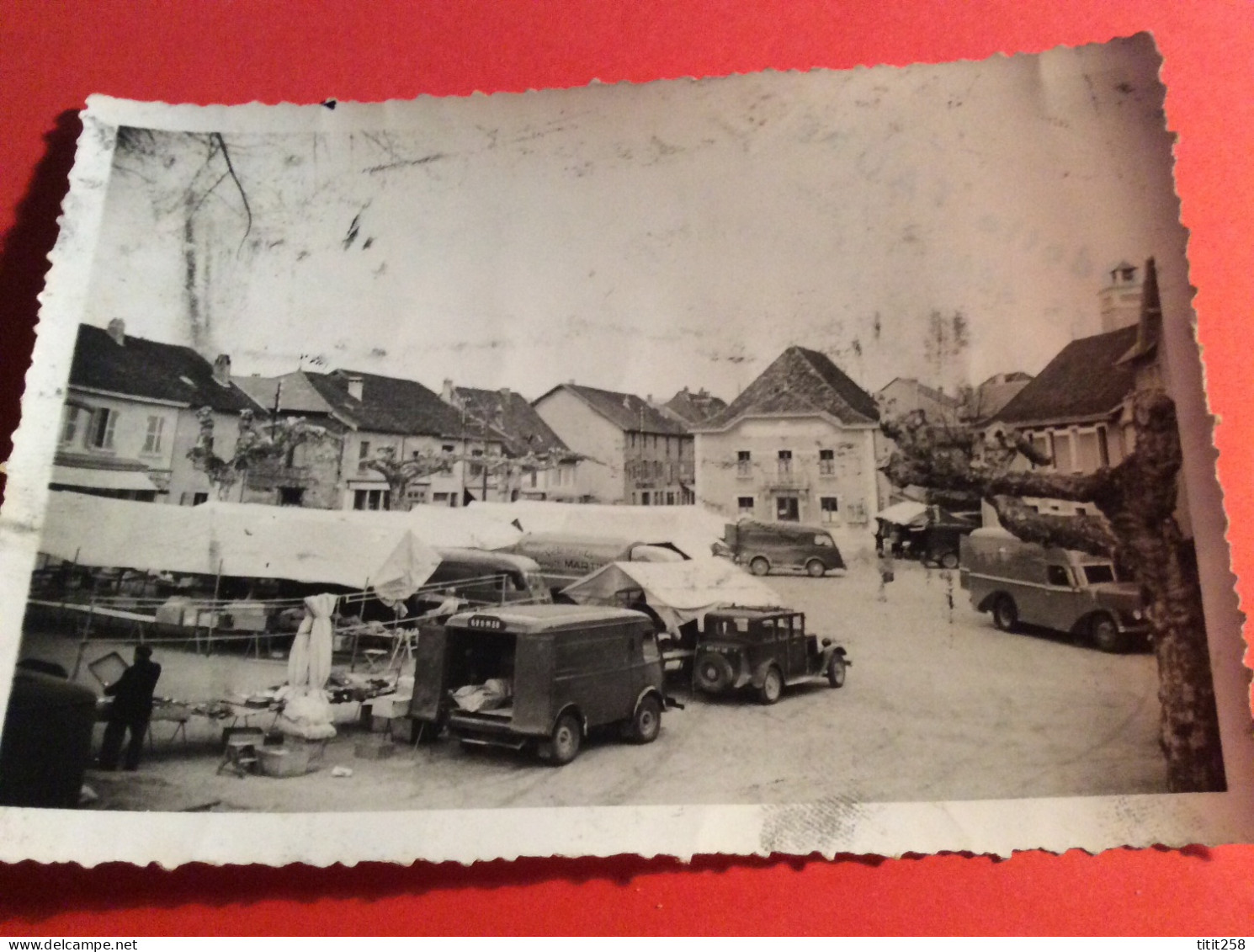 Photo 8 X 12  . Jour De Foire Marché / Camion Automobile  / Marchand Ambulant . 38 Isére - Coches