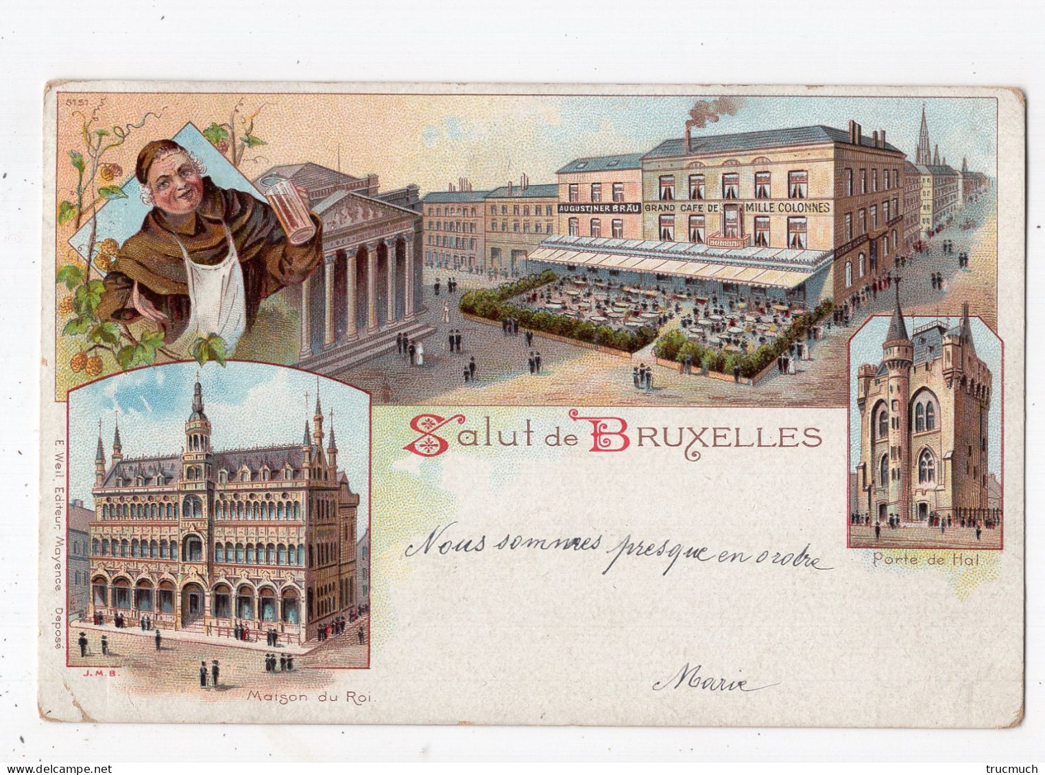 443 - Salut De BRUXELLES - Litho - 1897 - Multi-vues, Vues Panoramiques