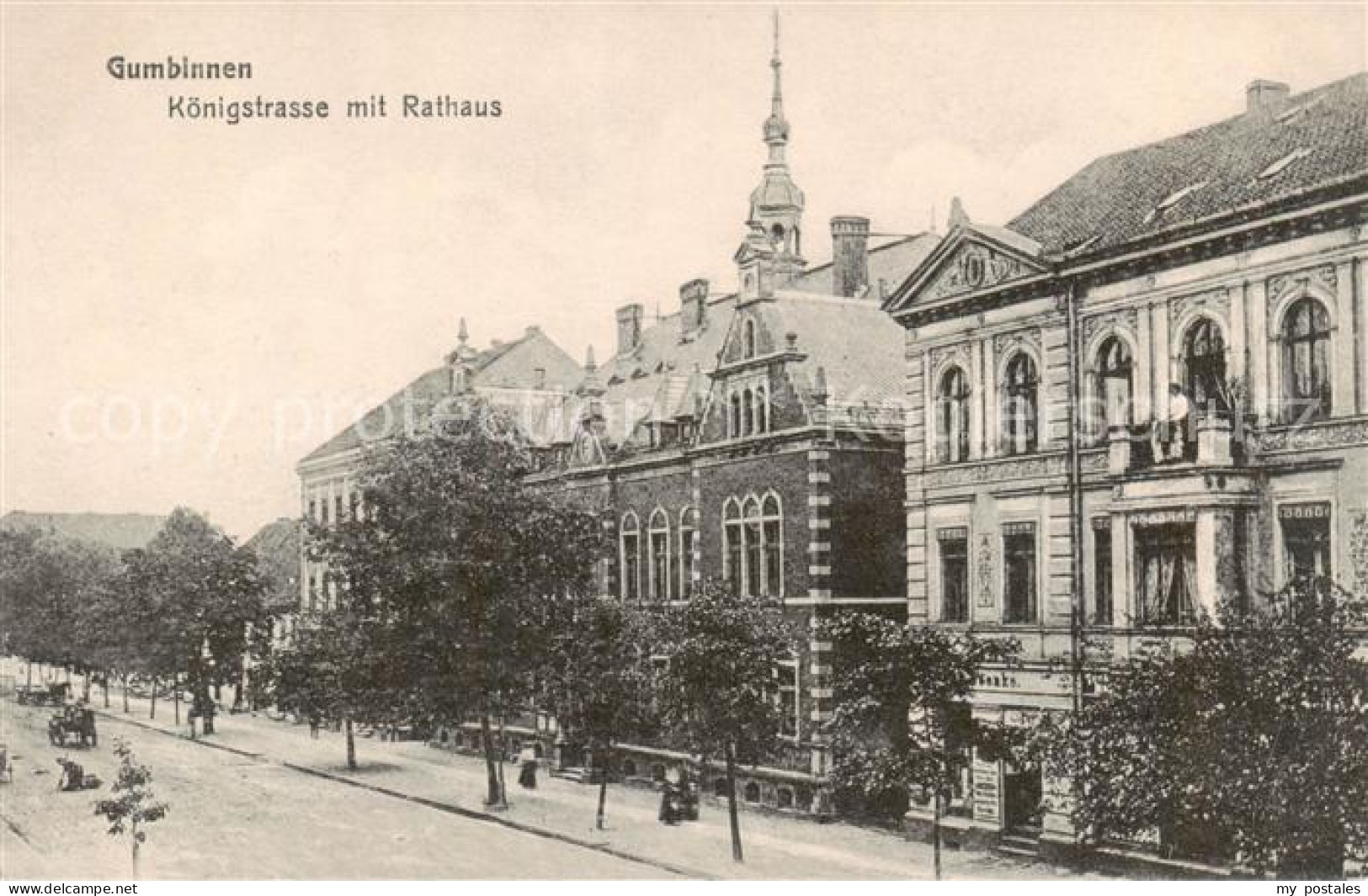 73790649 Gumbinnen Goesev Gussew Oblast Kaliningrad RU Koenigstrasse M. Rathaus  - Russland