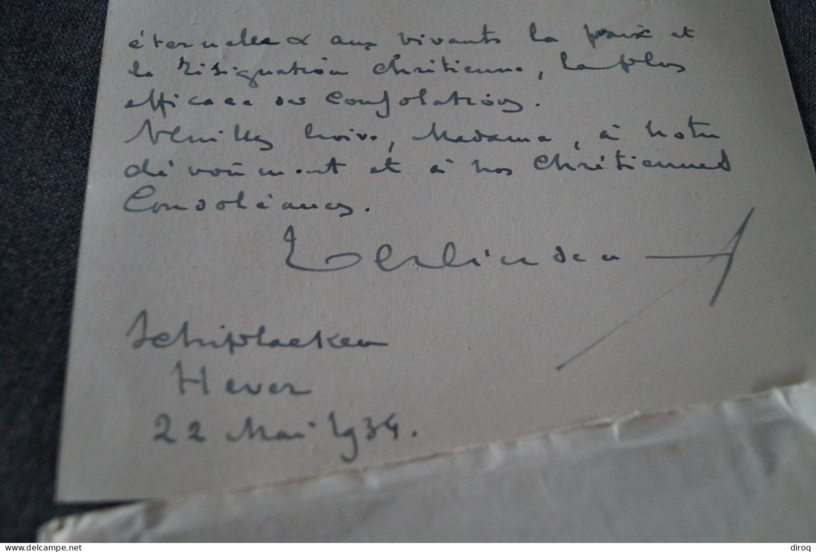 Courrier Du Château De Schiplaeken à Hever,monsieur Verlinden,1934 - Manuscripten