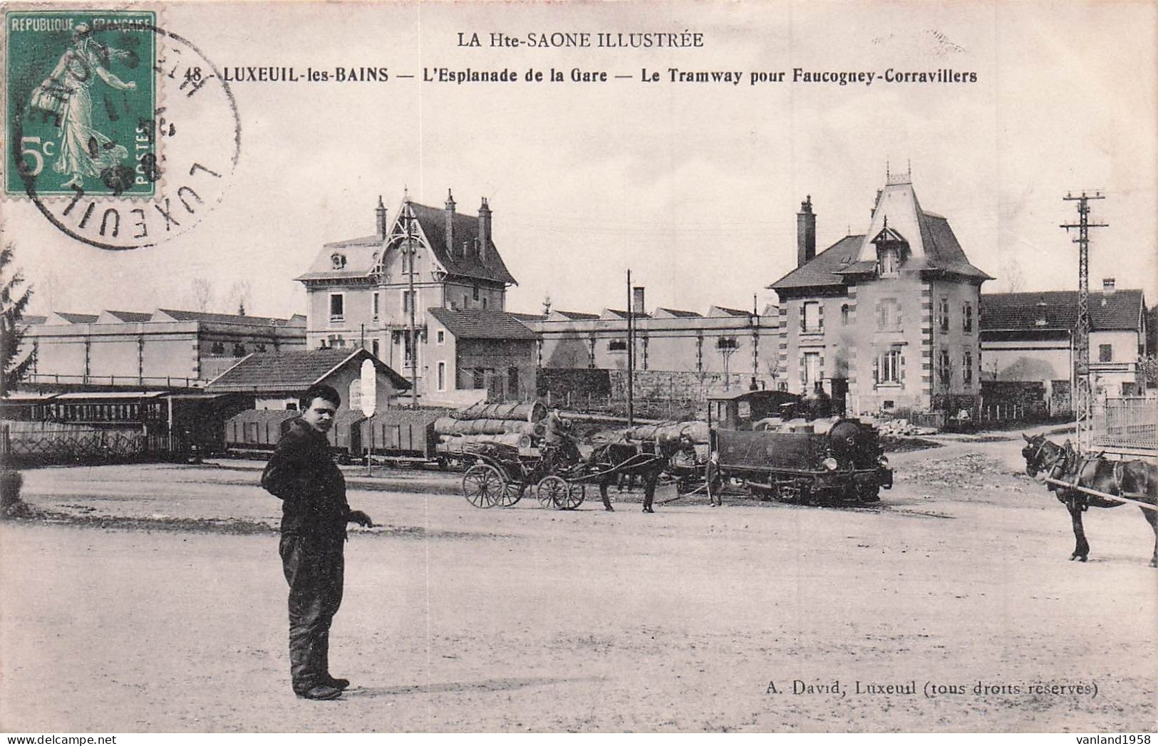 LUXEUIL Les BAINS-l'esplanade De La Gare-le Tramway Pour Faucogney-Corravillers - Luxeuil Les Bains