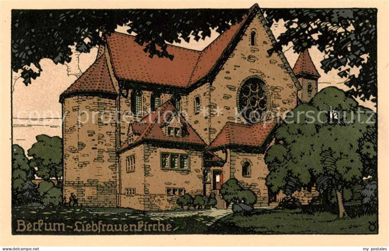 73790633 Beckum  Westfalen Liebfrauenkirche Aussenansicht Kuenstlerkarte Steinze - Beckum