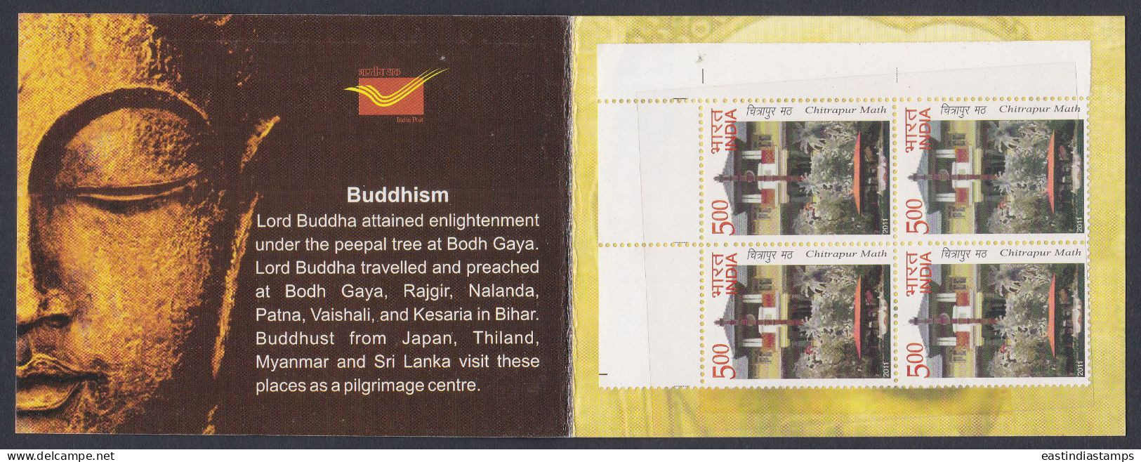 Inde India 2012 Mint Stamp Booklet Faces Of Buddha, Buddhism, Sculpture, Religion, Buddhist - Other & Unclassified