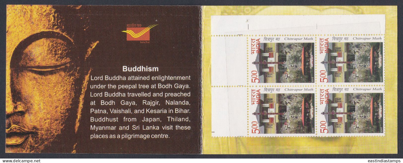 Inde India 2012 Mint Stamp Booklet Faces Of Buddha, Buddhism, Sculpture, Religion, Buddhist - Autres & Non Classés