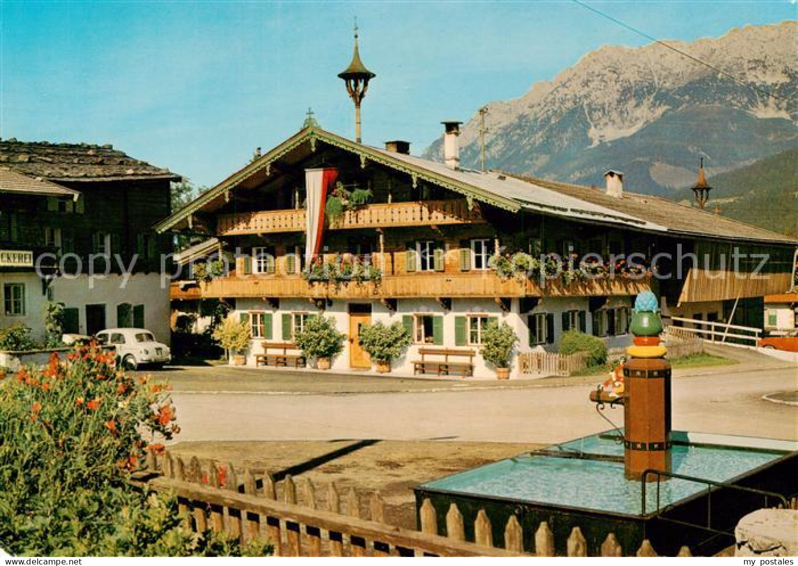 73790501 Ellmau Elmau Tirol AT Bauernhaus Brunnen Wilder Kaiser Kaisergebirge  - Andere & Zonder Classificatie