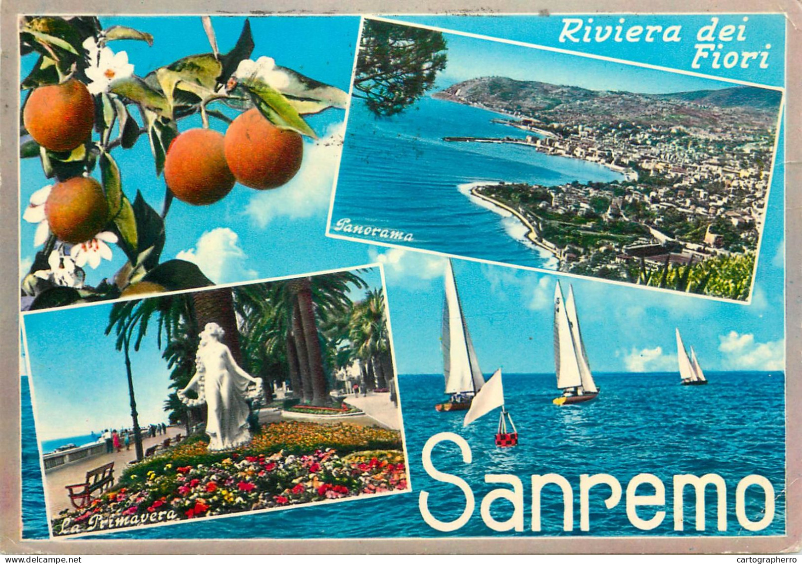 Navigation Sailing Vessels & Boats Themed Postcard Sanremo Riviera Dei Fiori - Segelboote